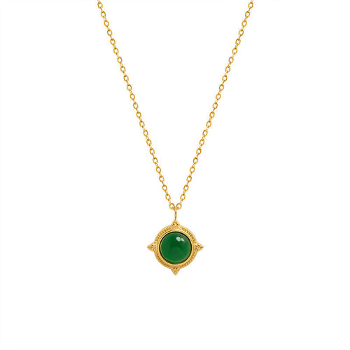Agate Verte Compass Necklace