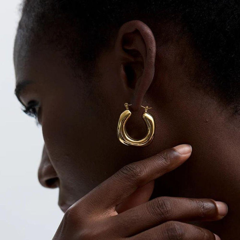 Aura Fondue Gold Hoop Earrings